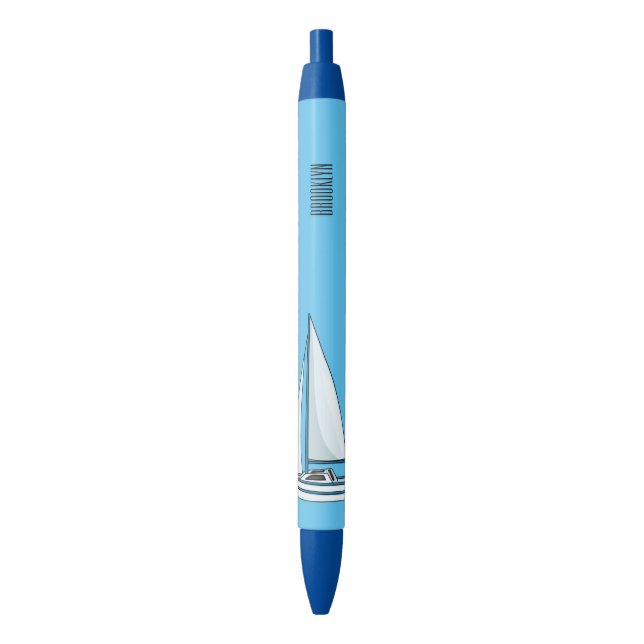 Sailboat cartoon illustration pen (Front Vertical)