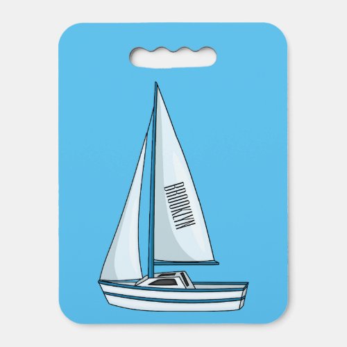 Sailboat cartoon illustration seat cushion