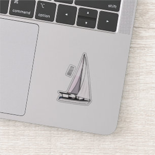 Sailboat cartoon illustration sticker
