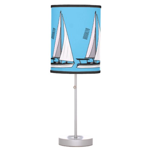 Sailboat cartoon illustration table lamp