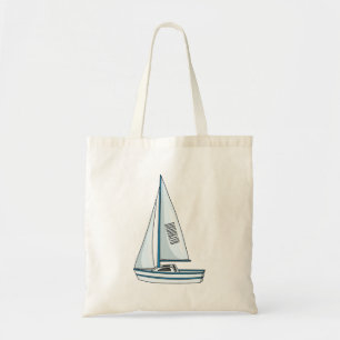 Sailboat cartoon illustration  tote bag