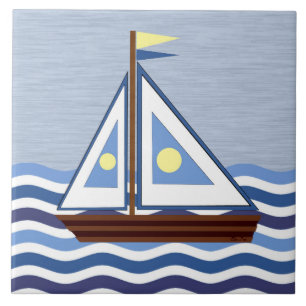 Sailboat ceramic tile
