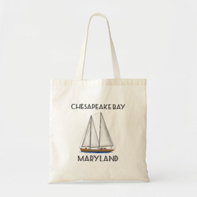 Sailboat Chesapeake Bay Maryland Tote Bag (Front)
