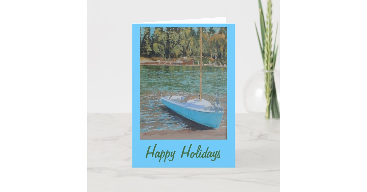 Sailboat Christmas card | Zazzle