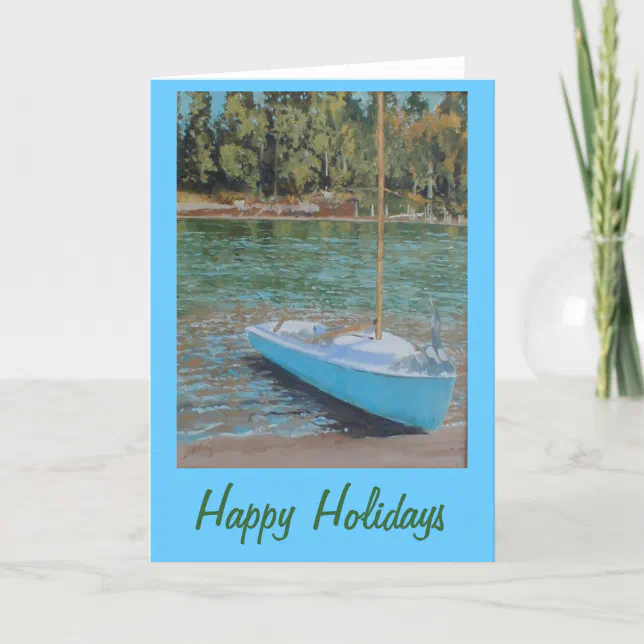 Sailboat Christmas card | Zazzle