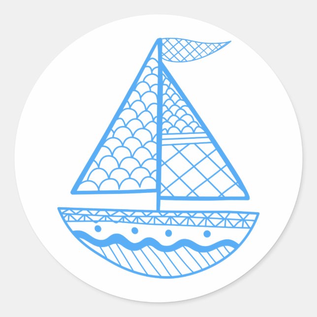 Sailboat Classic Round Sticker (Front)