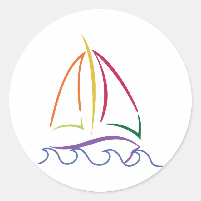 Sailboat Classic Round Sticker (Front)