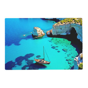 Sailboat Cliffside Sanctuary Art Placemat