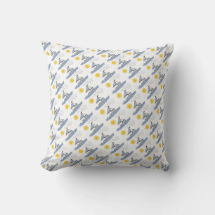 Sailboat Collage Pattern Throw Pillow