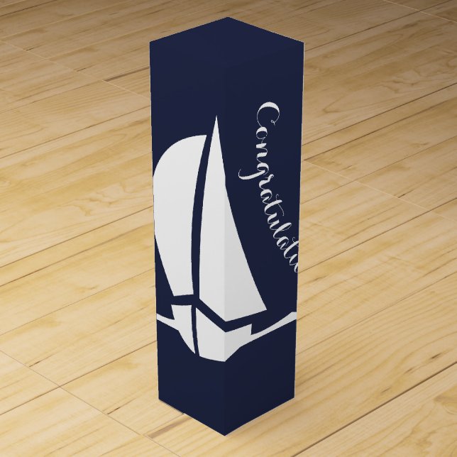 Sailboat Congratulations Wine Gift Box (Front)