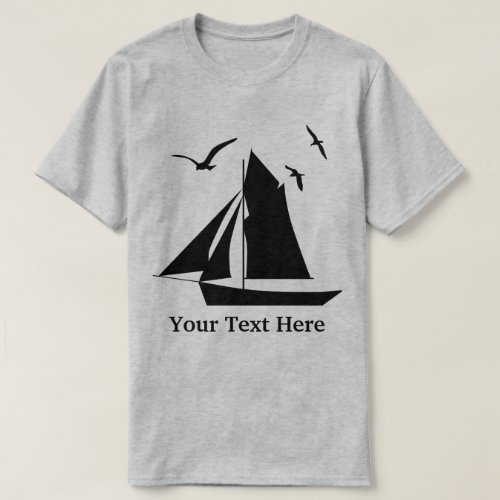 Sailboat Custom Basic Grey T_shirt