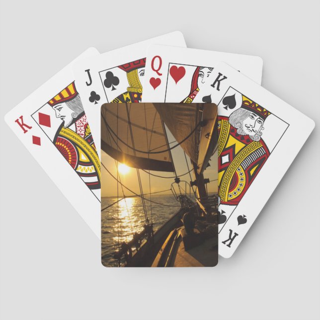 Sailboat Deck, Heading Into Setting Sun Poker Cards (Back)