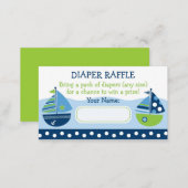Sailboat Diaper Raffle Tickets Enclosure Card (Front/Back)