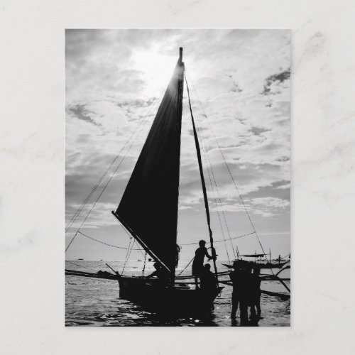 Sailboat Docked On The Shore Postcard