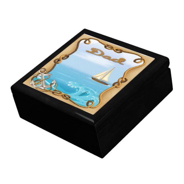 Sailboat Father's Day Gift Box/Trinket Box (Side)
