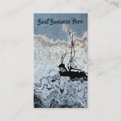 Sailboat Faux Marble Abstract Nautical Business Card