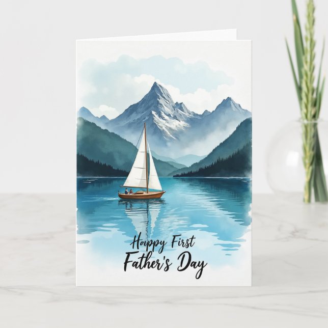 Sailboat First Fathers Day Card (Front)