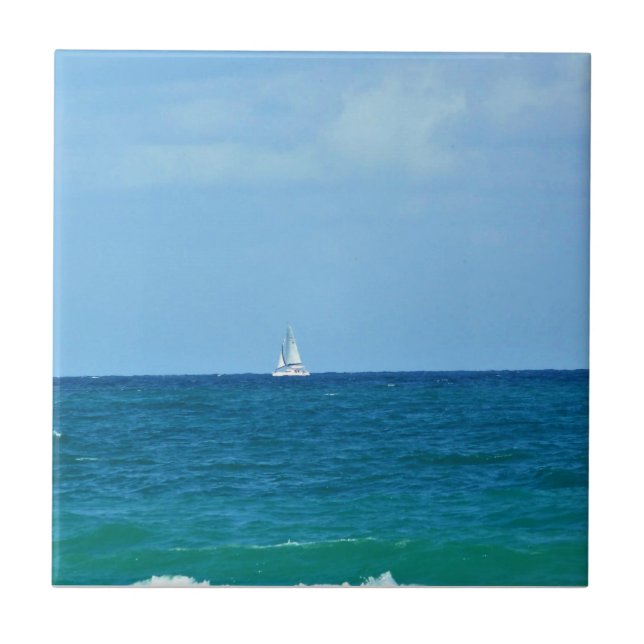 Sailboat, Fort Lauderdale, Florida Ceramic Tile (Front)