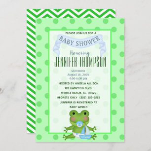 Sailboat Frog Baby Shower Invitation