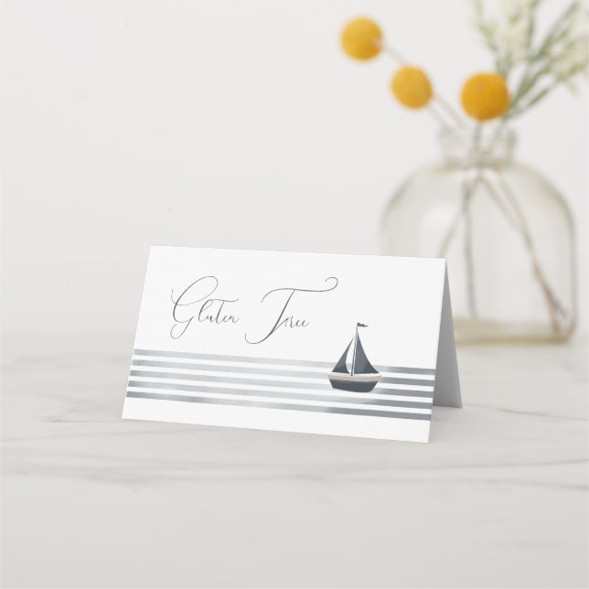 Sailboat gluten free buffet card (Front)