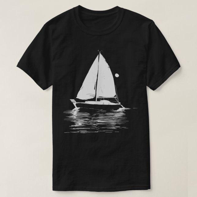 Sailboat Graphic Sailing Team  T-Shirt (Design Front)