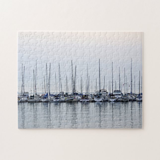 Sailboat Harbor Reflection - Bayfield, WI - 11x14 Jigsaw Puzzle (Horizontal)