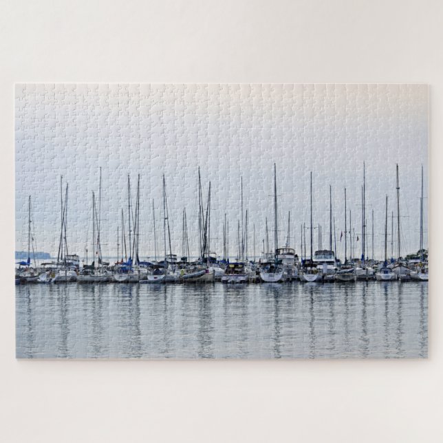 Sailboat Harbor Reflection - Bayfield, WI - 20x30 Jigsaw Puzzle (Horizontal)