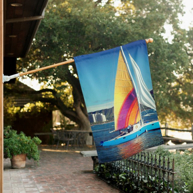 Sailboat House Flag (In SItu)