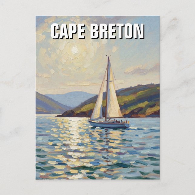 Sailboat in Cape Breton Island Canada Postcard (Front)