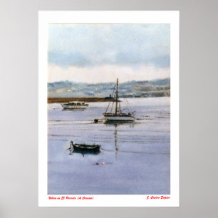 Sailboat in El Parrote (A Coruña) Poster