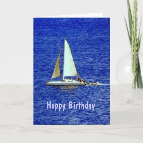 Sailboat in Lahaina Hawaii Birthday Card