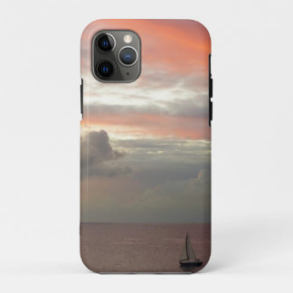 Sailboat in Sunset Beautiful Pink Seascape iPhone 11 Pro Case