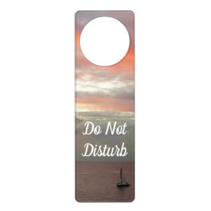 Sailboat in Sunset Beautiful Pink Seascape Door Hanger
