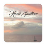 Sailboat in Sunset Beautiful Pink Seascape Hand Sanitizer Packet