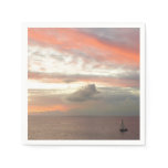 Sailboat in Sunset Beautiful Pink Seascape Napkins