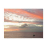 Sailboat in Sunset Beautiful Pink Seascape Postcard