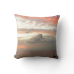 Sailboat in Sunset Beautiful Pink Seascape Throw Pillow