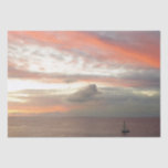 Sailboat in Sunset Beautiful Pink Seascape Tissue Paper