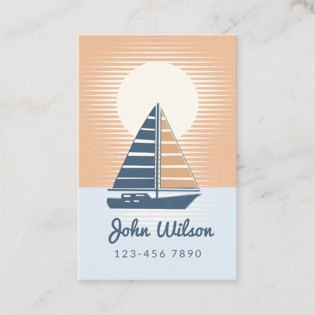 Sailboat in sunset business card (Front)