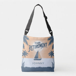 Sailboat in sunset retirement crossbody bag