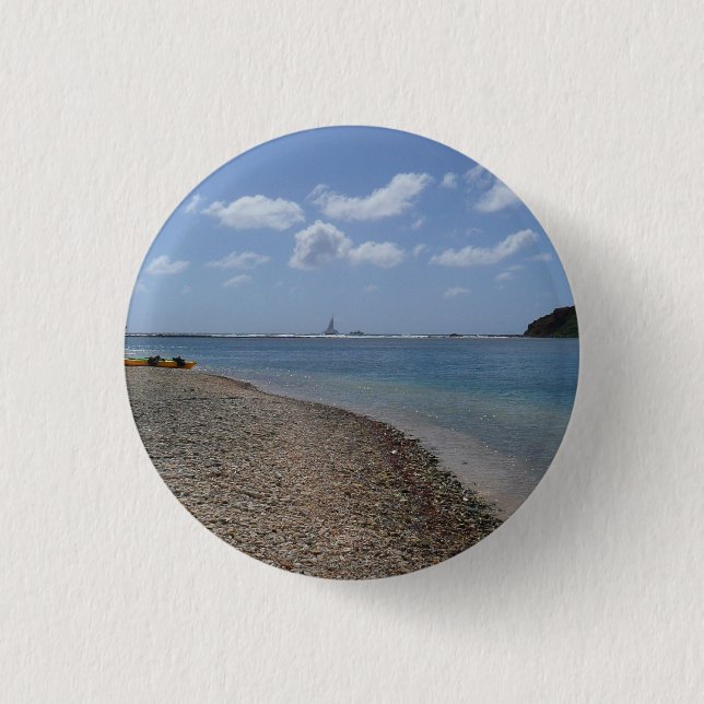 Sailboat in the Distance at St. Thomas Button (Front)