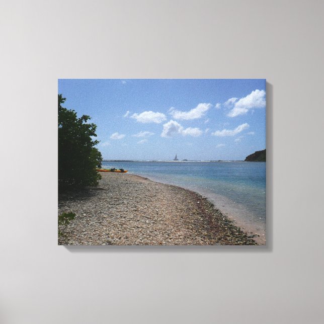 Sailboat in the Distance at St. Thomas Canvas Print (Front)