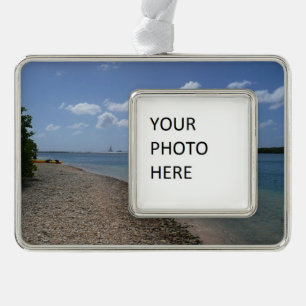 Sailboat in the Distance at St. Thomas Christmas Ornament
