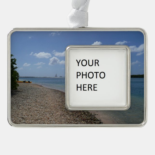 Sailboat in the Distance at St. Thomas Christmas Ornament (Front)