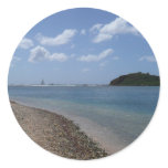 Sailboat in the Distance at St. Thomas Classic Round Sticker