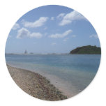 Sailboat in the Distance at St. Thomas Classic Round Sticker