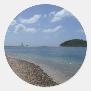 Sailboat in the Distance at St. Thomas Classic Round Sticker