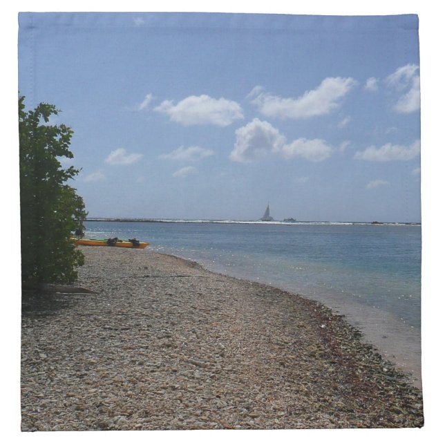 Sailboat in the Distance at St. Thomas Cloth Napkin (Front)