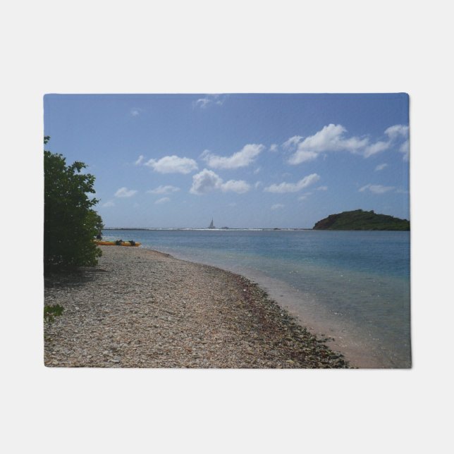 Sailboat in the Distance at St. Thomas Doormat (Front)