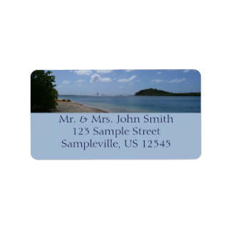 Sailboat in the Distance at St. Thomas Label